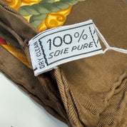 Céline | Silk Scarf | Cheetah & Baroque Medallion Print | Brown & Gold (85cm)