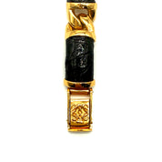 Loewe | Vintage Rectangular Watch | Gold-Plated | Chain & Leather Strap (~16.5cm)