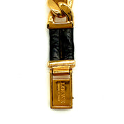 Loewe | Vintage Rectangular Watch | Gold-Plated | Chain & Leather Strap (~16.5cm)