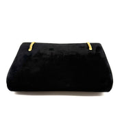 Gucci | Black Suede Flap Clutch | Woven Chain Strap | Gold Hardware
