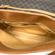 Céline | Macadam Canvas Flap Crossbody | Adjustable Leather Strap | Gold Hardware