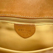 Céline | Macadam Canvas Flap Crossbody | Adjustable Leather Strap | Gold Hardware