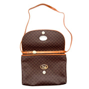 Céline | Macadam Canvas Flap Crossbody | Adjustable Leather Strap | Gold Hardware