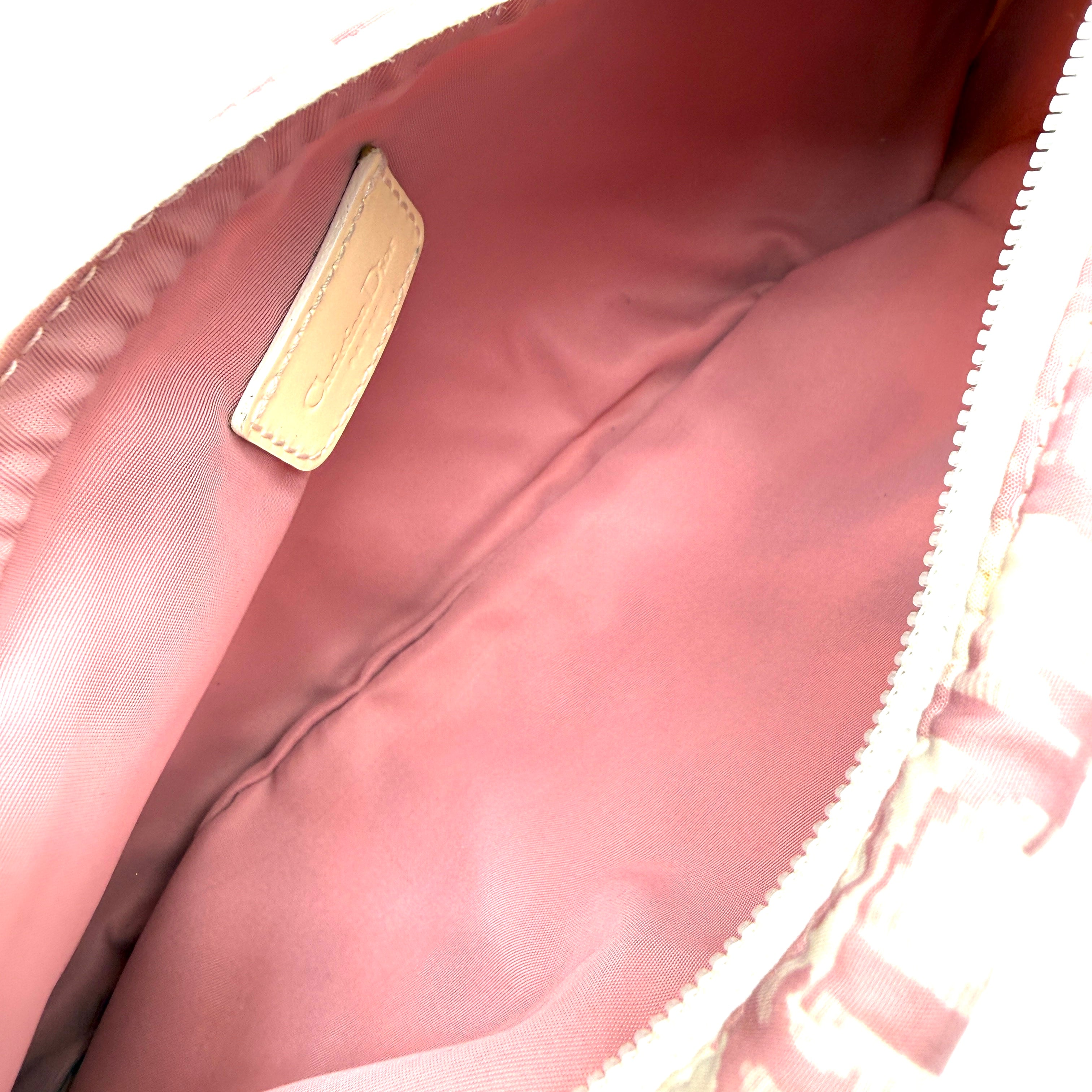 Christian Dior | Trotter Girly Pink Diorissimo Belt Bag | "2" Racing Stripe Detail | White Trim