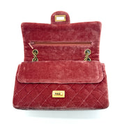 Chanel | 2.55 Reissue 225 Double Flap | Pink Velvet | Aged Gold Hardware
