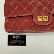 Chanel | 2.55 Reissue 225 Double Flap | Pink Velvet | Aged Gold Hardware