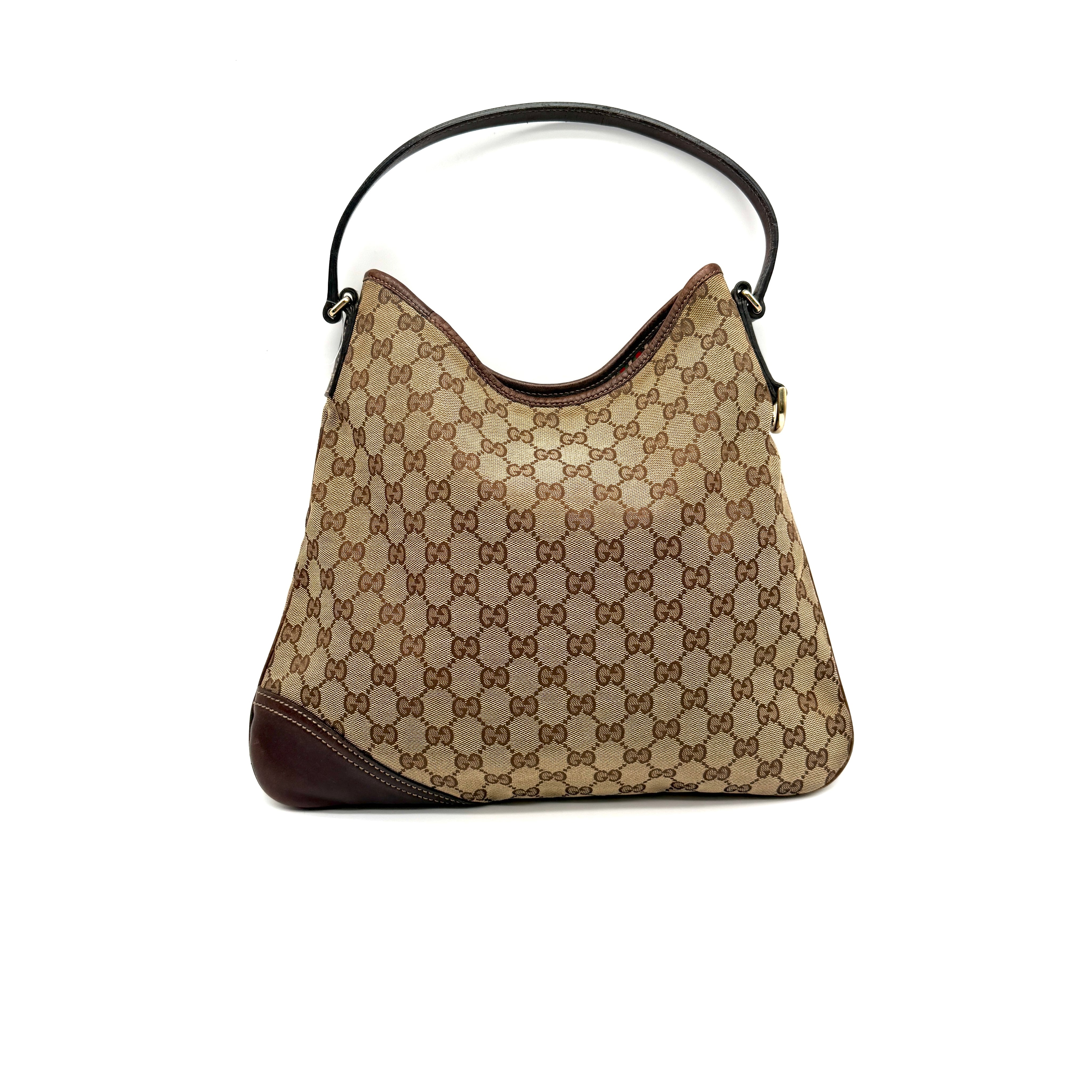 Gucci | GG Canvas Hobo Bag | Leather Trim | Gold Hardware