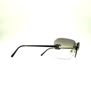 Chanel | Rimless Sunglasses | Crystal CC Logo | Black Hardware