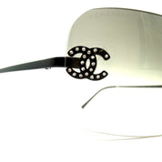 Chanel | Rimless Sunglasses | Crystal CC Logo | Black Hardware
