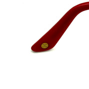 Chanel | Oval Sunglasses | Quilted Red Temples | Gold Hardware