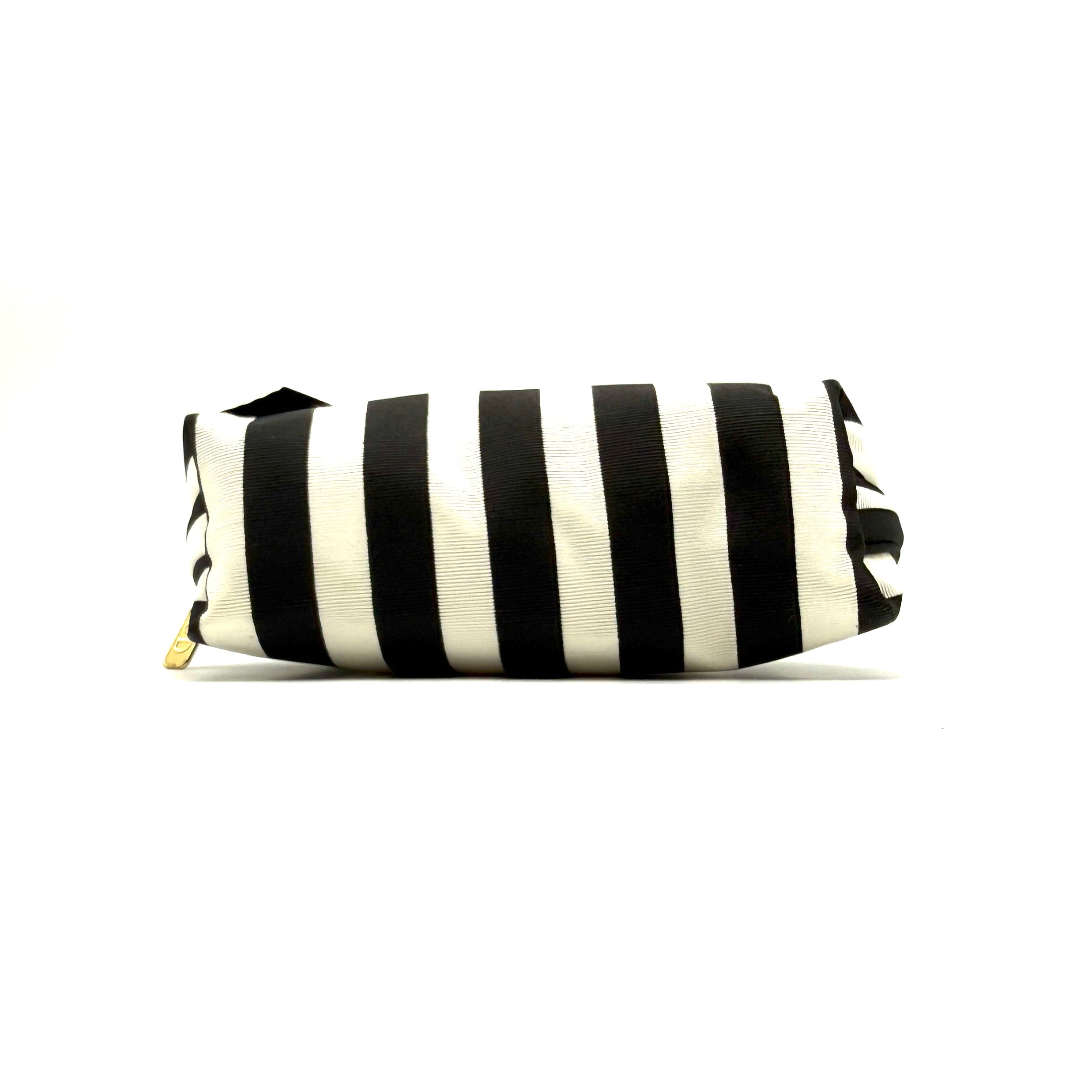Christian Dior | Striped Cosmetic Pouch | Polka Dot Bow | Gold Hardware