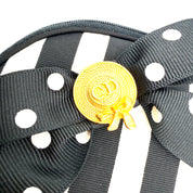Christian Dior | Striped Cosmetic Pouch | Polka Dot Bow | Gold Hardware