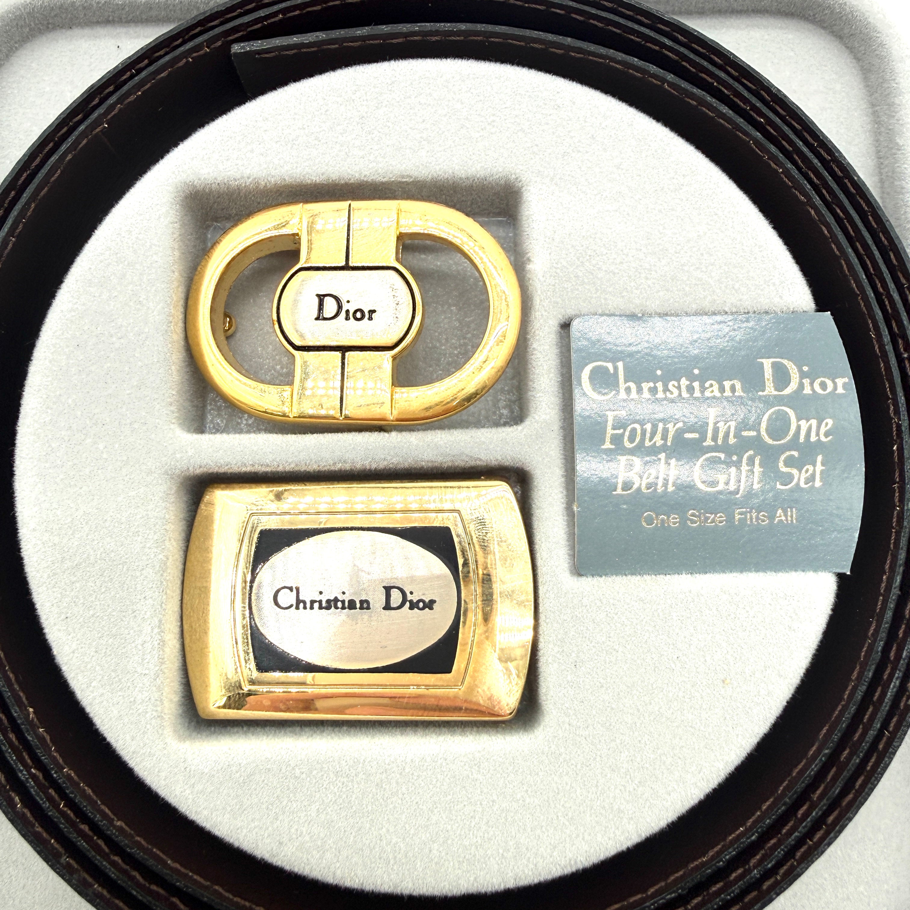 Christian Dior | Four-in-One Belt Gift Set | Reversible Leather | Gold Hardware