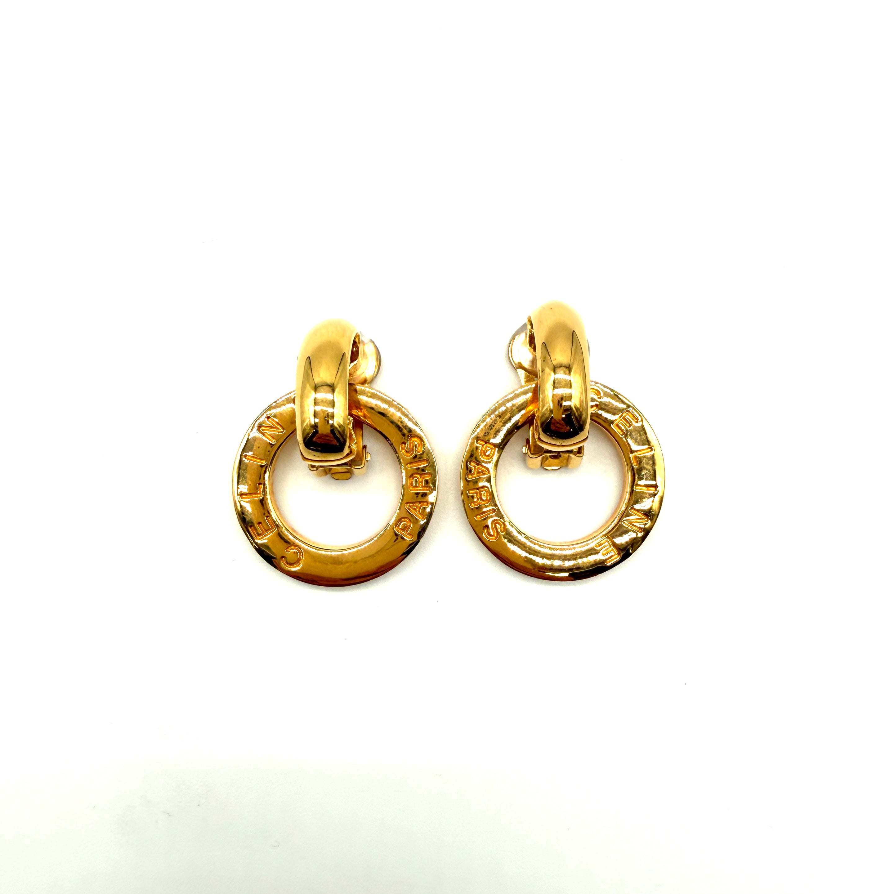 Céline | Door-Knocker Earrings | Gold-Tone | Clip-On (3cm)
