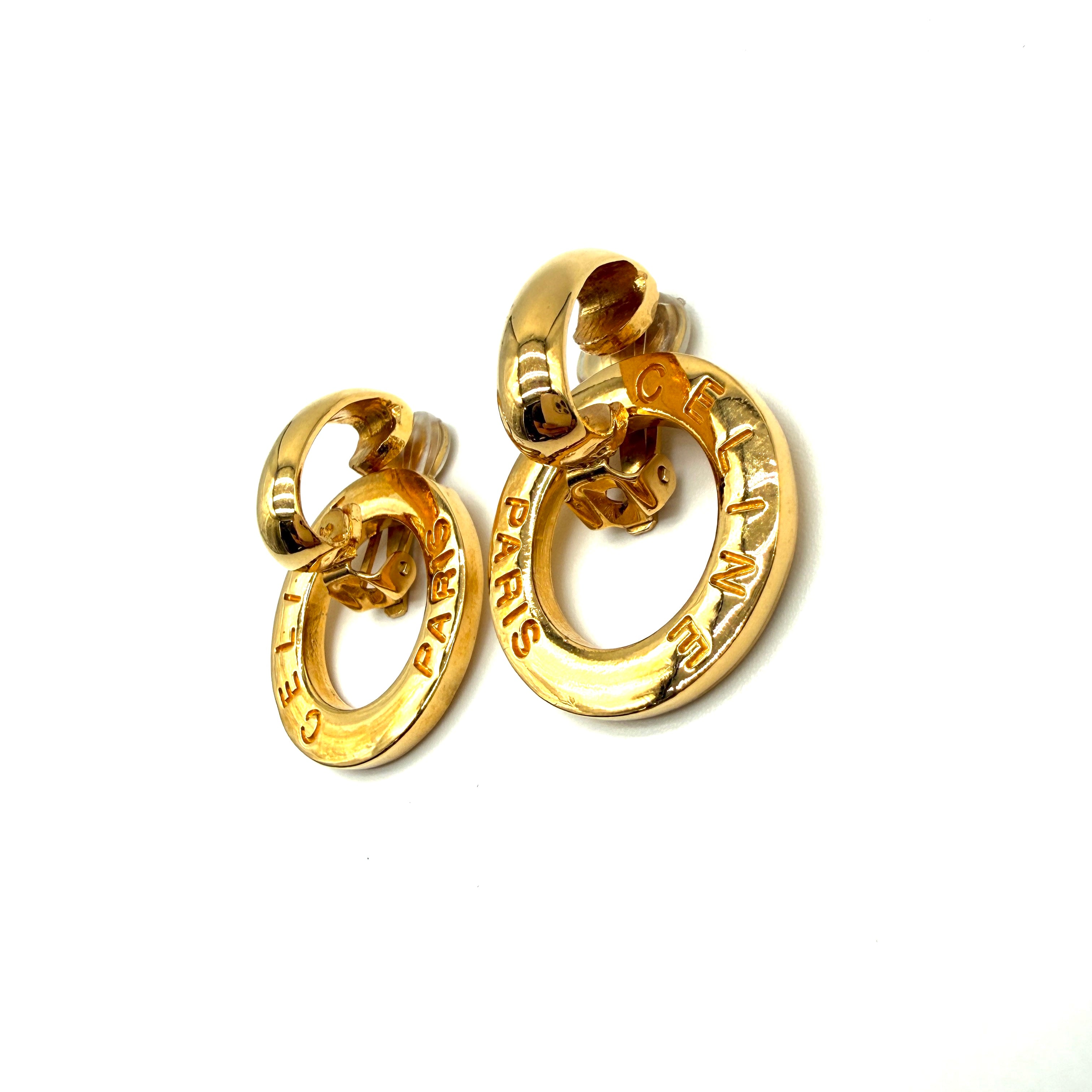 Céline | Door-Knocker Earrings | Gold-Tone | Clip-On (3cm)