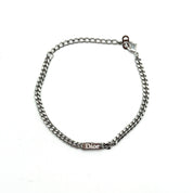 Christian Dior | Curb Chain ID Bracelet | Silver-Tone | Lobster Clasp (23cm)
