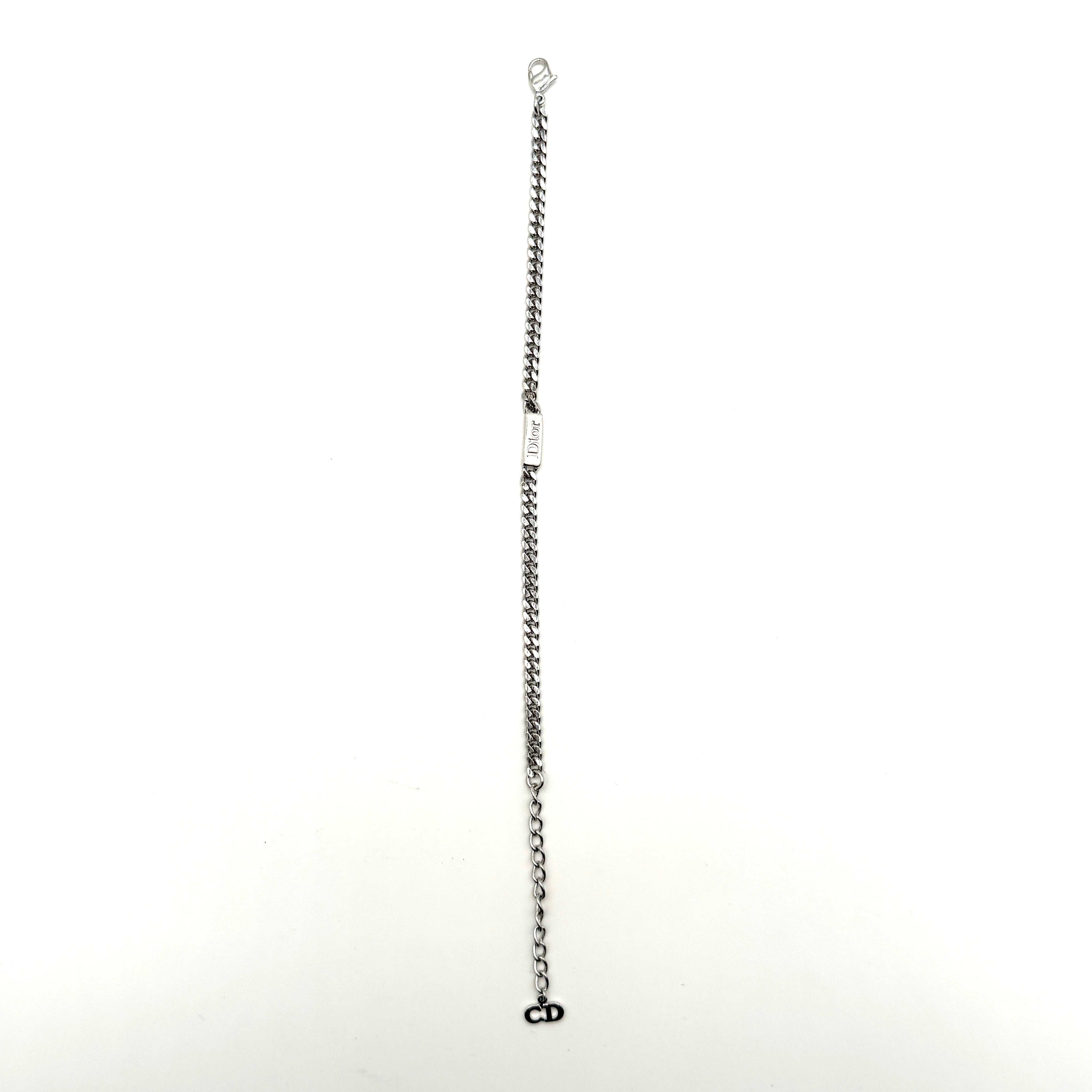 Christian Dior | Curb Chain ID Bracelet | Silver-Tone | Lobster Clasp (23cm)