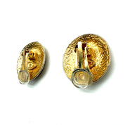 Chanel | Round CC Logo Clip-On Earrings | Gold-Tone | Clip-On