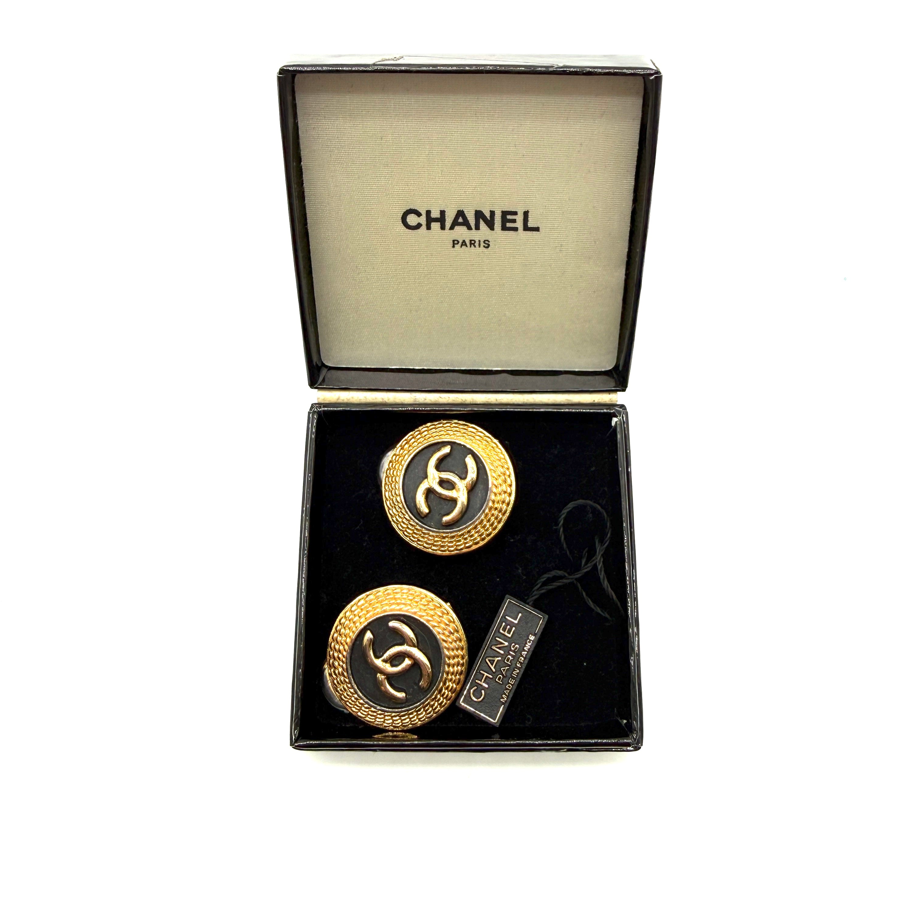 Chanel | Round CC Logo Clip-On Earrings | Gold-Tone | Clip-On