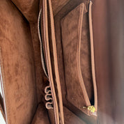 JRA | Crocodile Kelly-Style Handbag | Two-Tone Brown | Gold Hardware