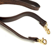 JRA | Crocodile Kelly-Style Handbag | Two-Tone Brown | Gold Hardware