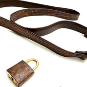 JRA | Crocodile Kelly-Style Handbag | Two-Tone Brown | Gold Hardware
