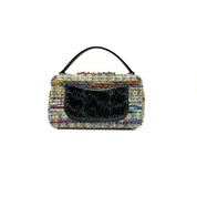 Chanel | Tweed & Python-Trim Flap Bag | Top Handle | Gold-Tone