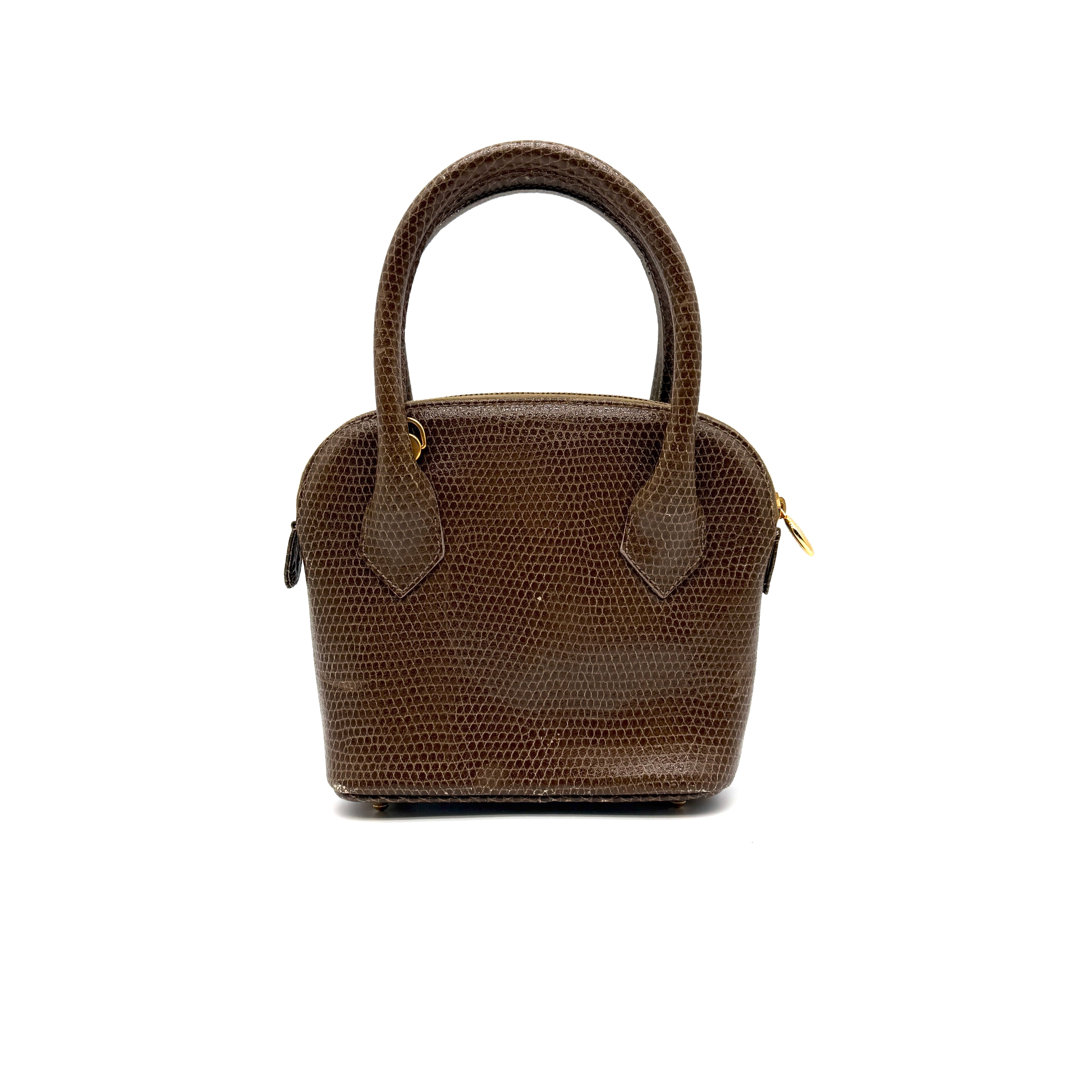 Fendi | Selleria Lizard Bowling Bag | Micro Top Handle | Gold-Tone