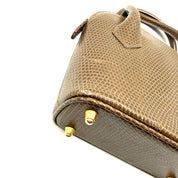 Fendi | Selleria Lizard Bowling Bag | Micro Top Handle | Gold-Tone
