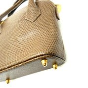 Fendi | Selleria Lizard Bowling Bag | Micro Top Handle | Gold-Tone