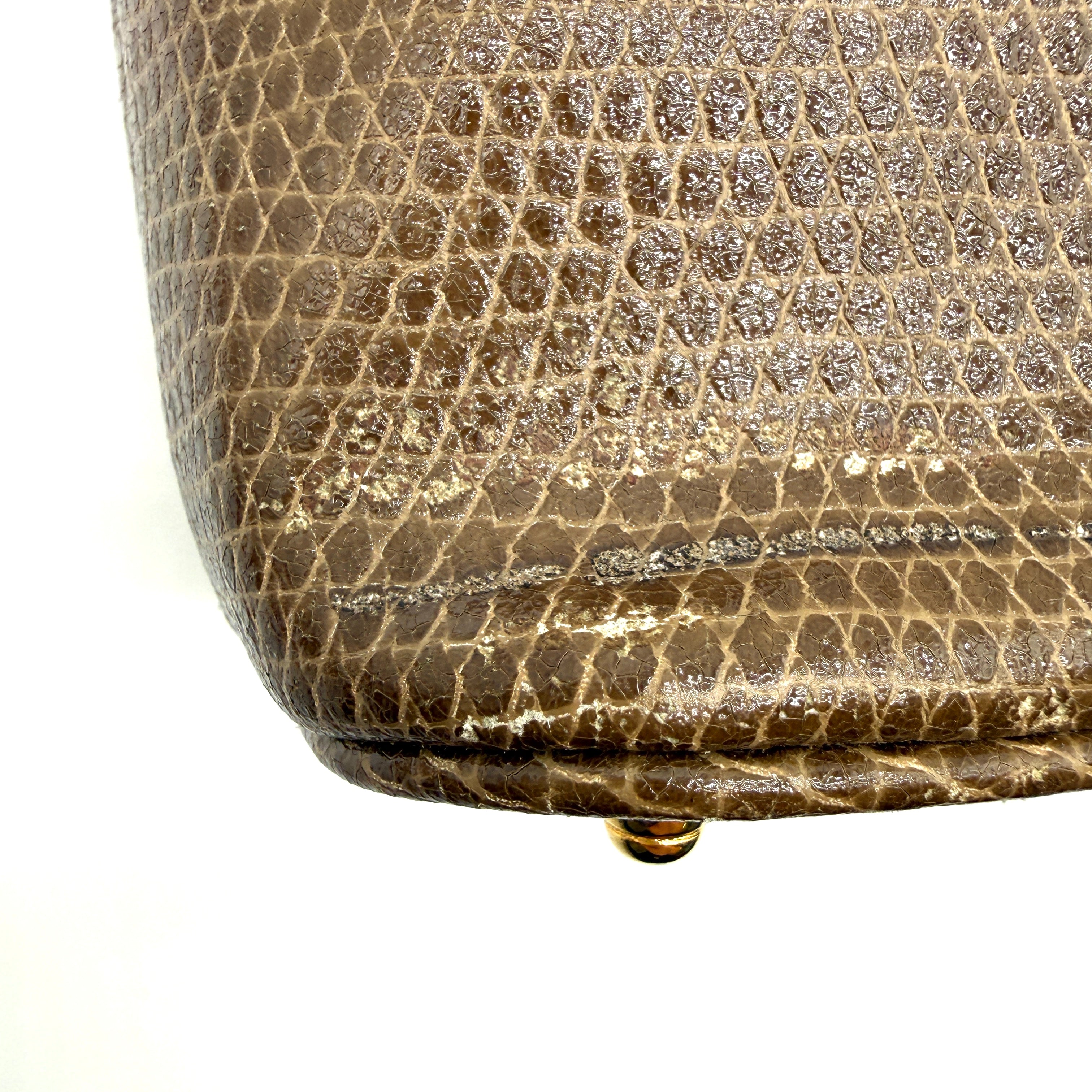 Fendi | Selleria Lizard Bowling Bag | Micro Top Handle | Gold-Tone