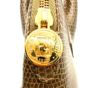 Fendi | Selleria Lizard Bowling Bag | Micro Top Handle | Gold-Tone