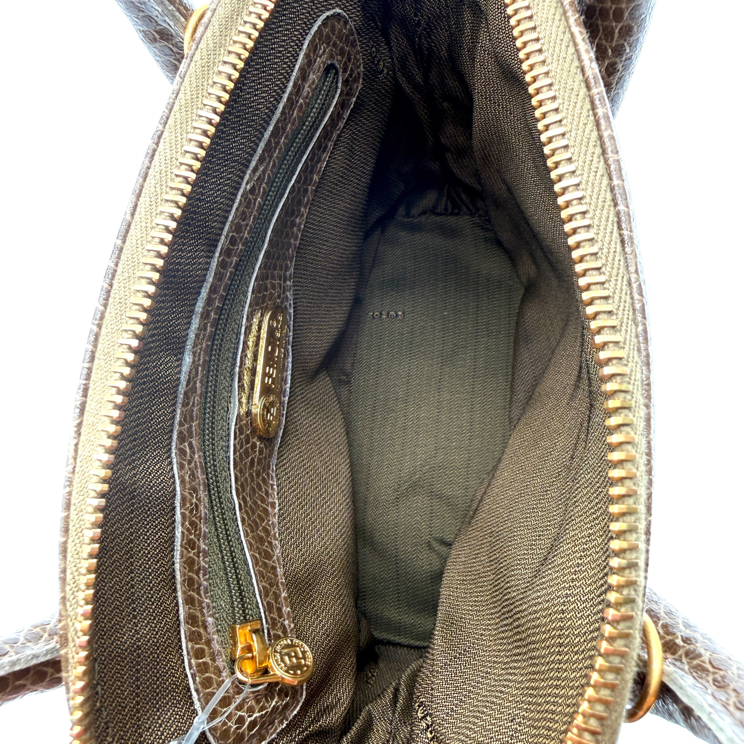 Fendi | Selleria Lizard Bowling Bag | Micro Top Handle | Gold-Tone
