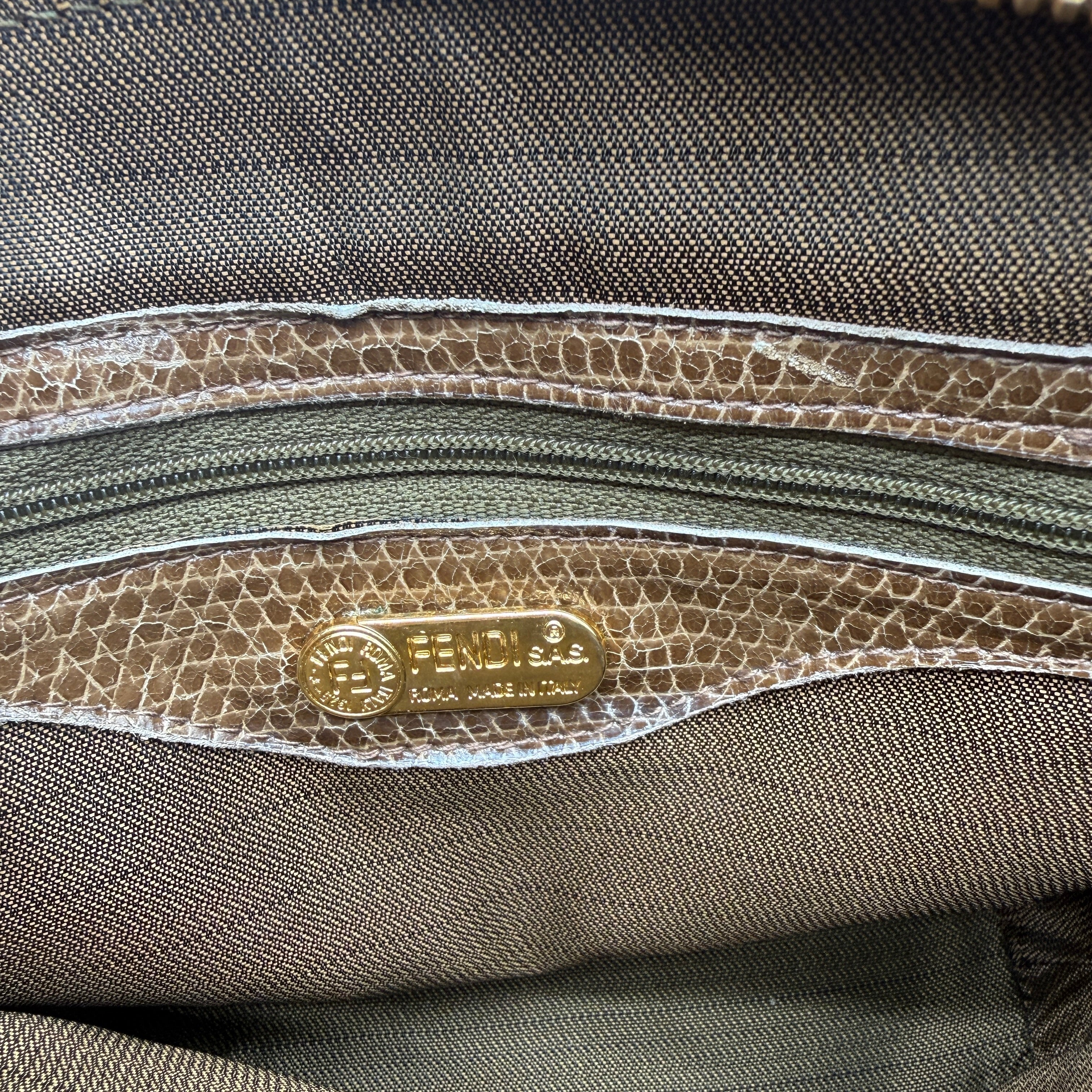 Fendi | Selleria Lizard Bowling Bag | Micro Top Handle | Gold-Tone