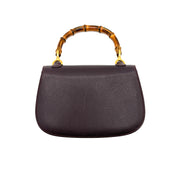 Gucci | 1947 Bamboo Turnlock Saddle Bag | Plum Leather (Small)
