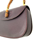 Gucci | 1947 Bamboo Turnlock Saddle Bag | Plum Leather (Small)