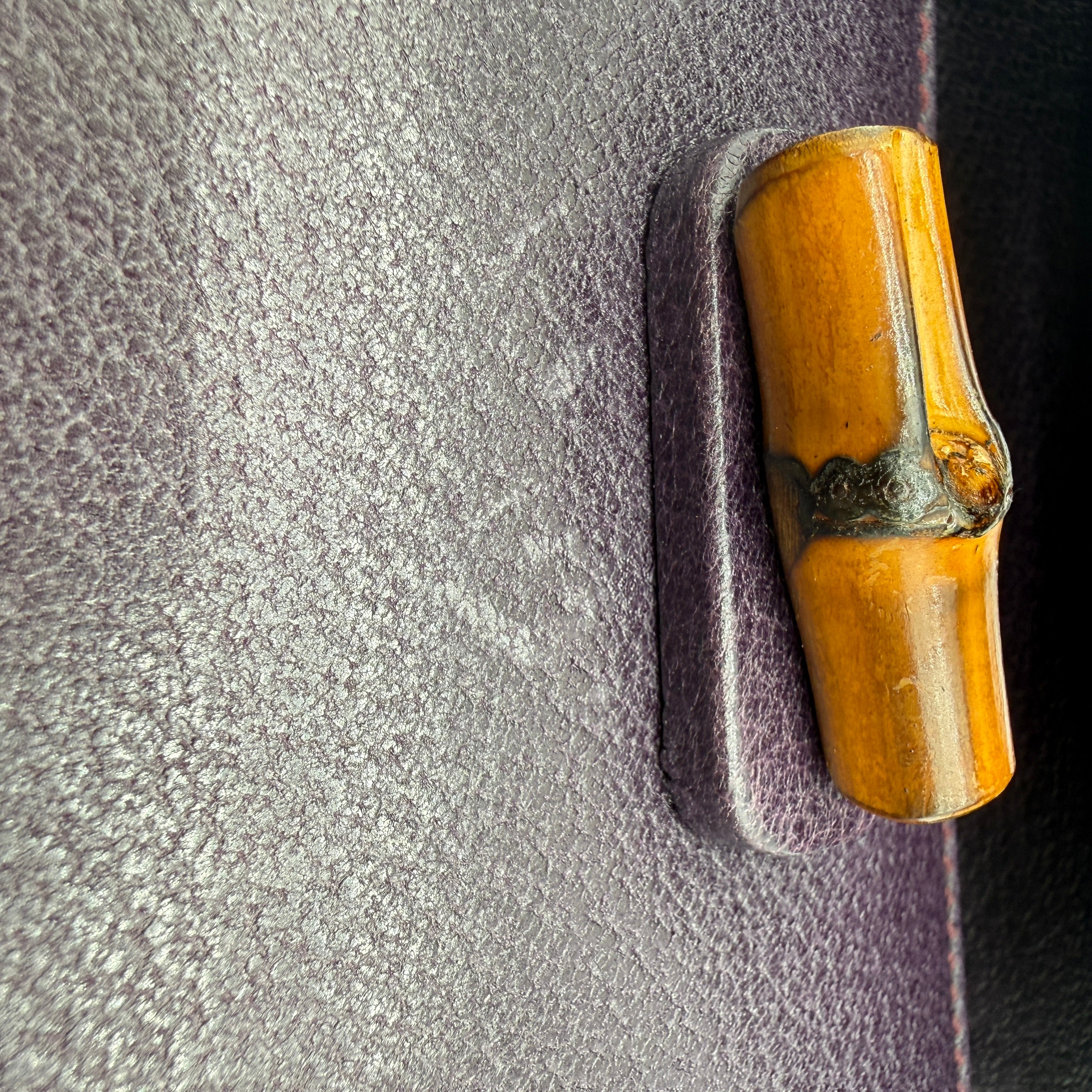 Gucci | 1947 Bamboo Turnlock Saddle Bag | Plum Leather (Small)