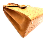 Gucci | Ostrich Kelly-Style Bag | Top Handle | Gold-Tone Lock (30cm)
