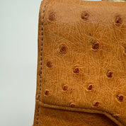 Gucci | Ostrich Kelly-Style Bag | Top Handle | Gold-Tone Lock (30cm)