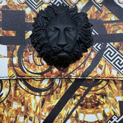 Versace | Lion Head Printed Flap Bag | Grommet Trim | Gold-Tone Chain