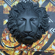 Versace | Lion Head Printed Flap Bag | Grommet Trim | Gold-Tone Chain