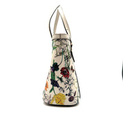 Gucci | Flora Print Structured Tote | Cream Leather | Gold-Tone Hardware