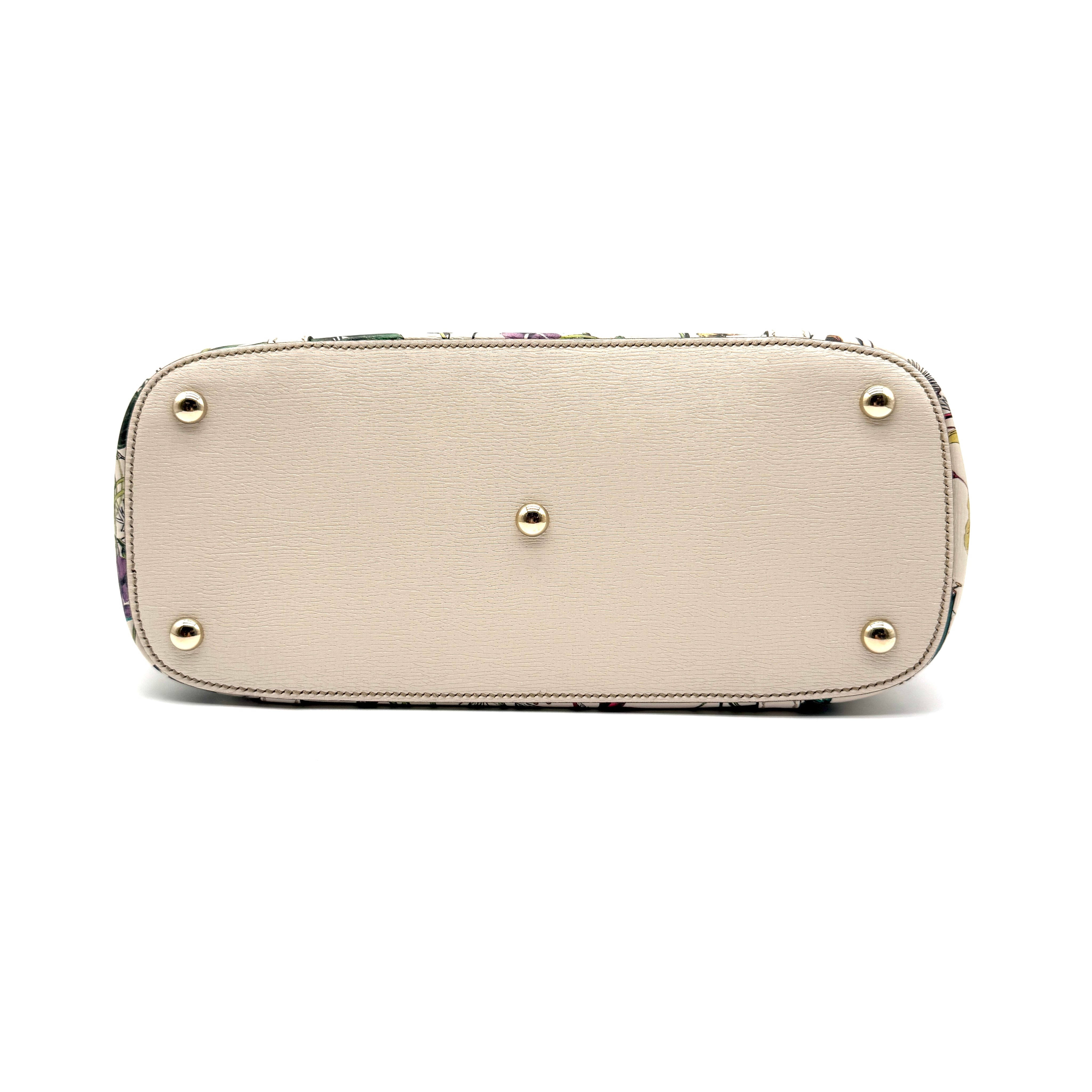Gucci | Flora Print Structured Tote | Cream Leather | Gold-Tone Hardware
