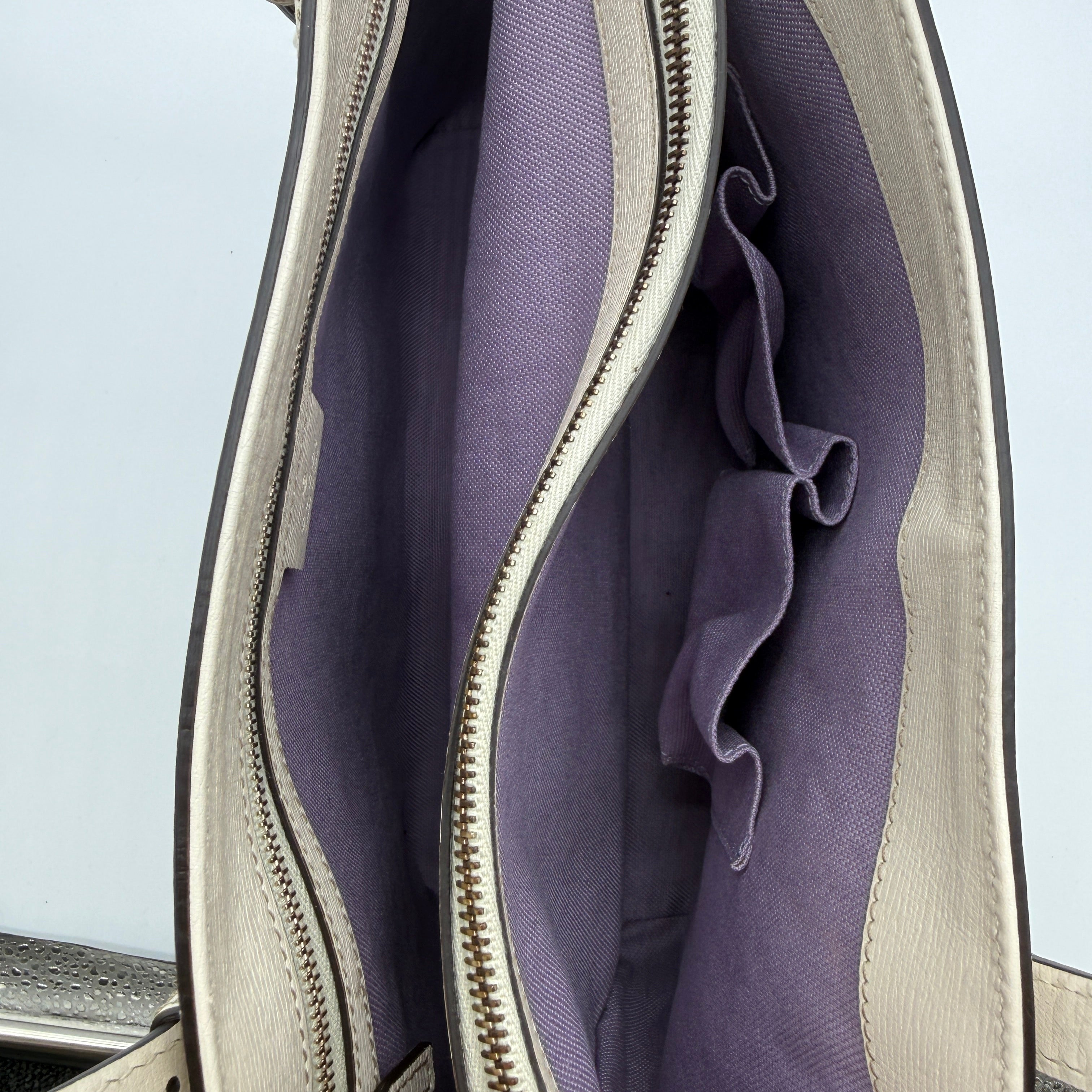 Gucci | Flora Print Structured Tote | Cream Leather | Gold-Tone Hardware