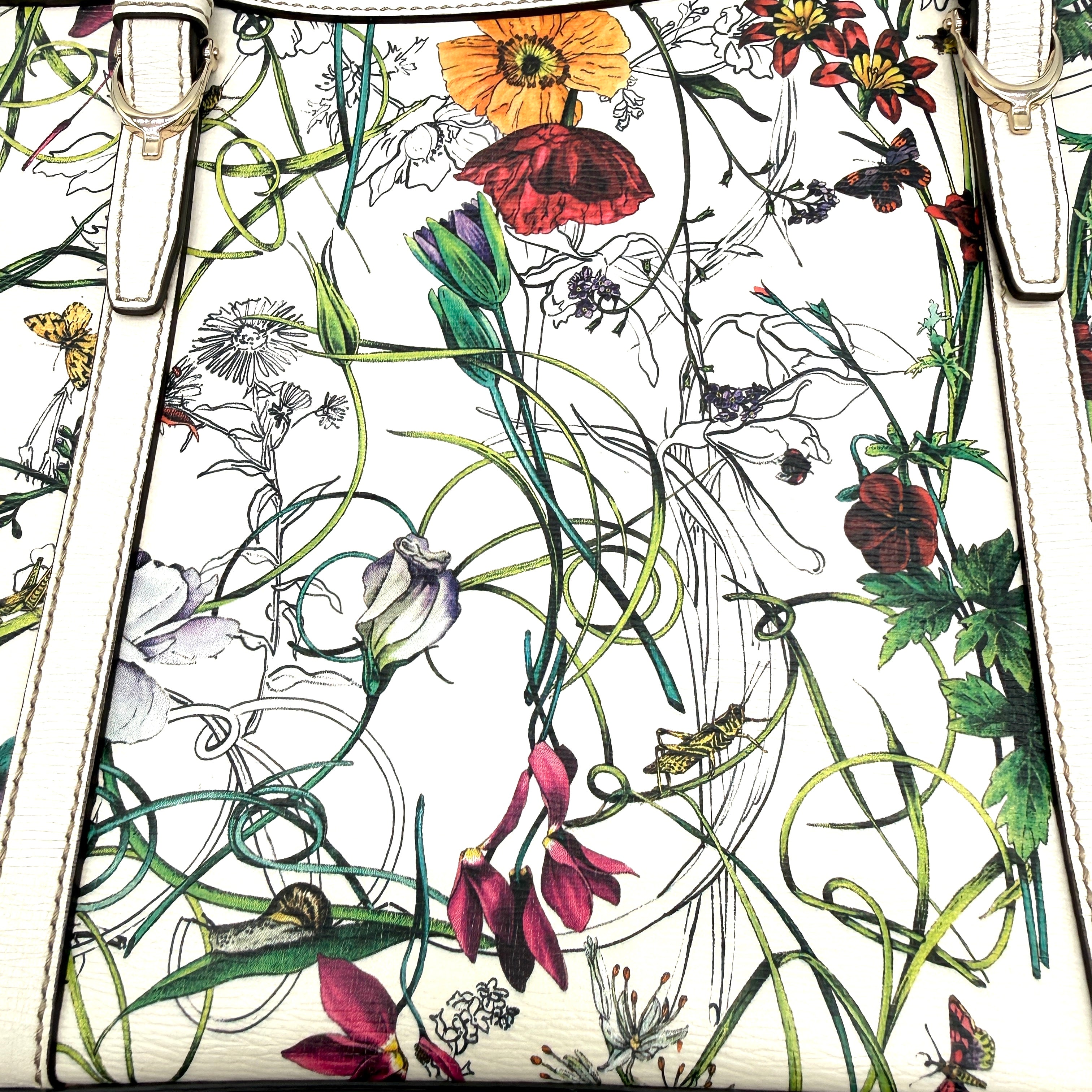 Gucci | Flora Print Structured Tote | Cream Leather | Gold-Tone Hardware