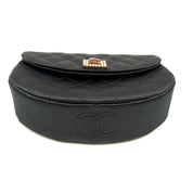 Chanel | Quilted Satin Half-Moon Bag | Jeweled Clasp | Gold-Tone Chain (Series 0)