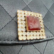 Chanel | Quilted Satin Half-Moon Bag | Jeweled Clasp | Gold-Tone Chain (Series 0)