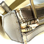 Gucci | Metallic Canvas Half-Moon Hobo Bag | Web Strap | Silver-Tone Hardware