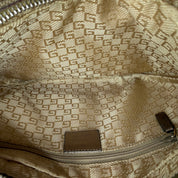 Gucci | Metallic Canvas Half-Moon Hobo Bag | Web Strap | Silver-Tone Hardware