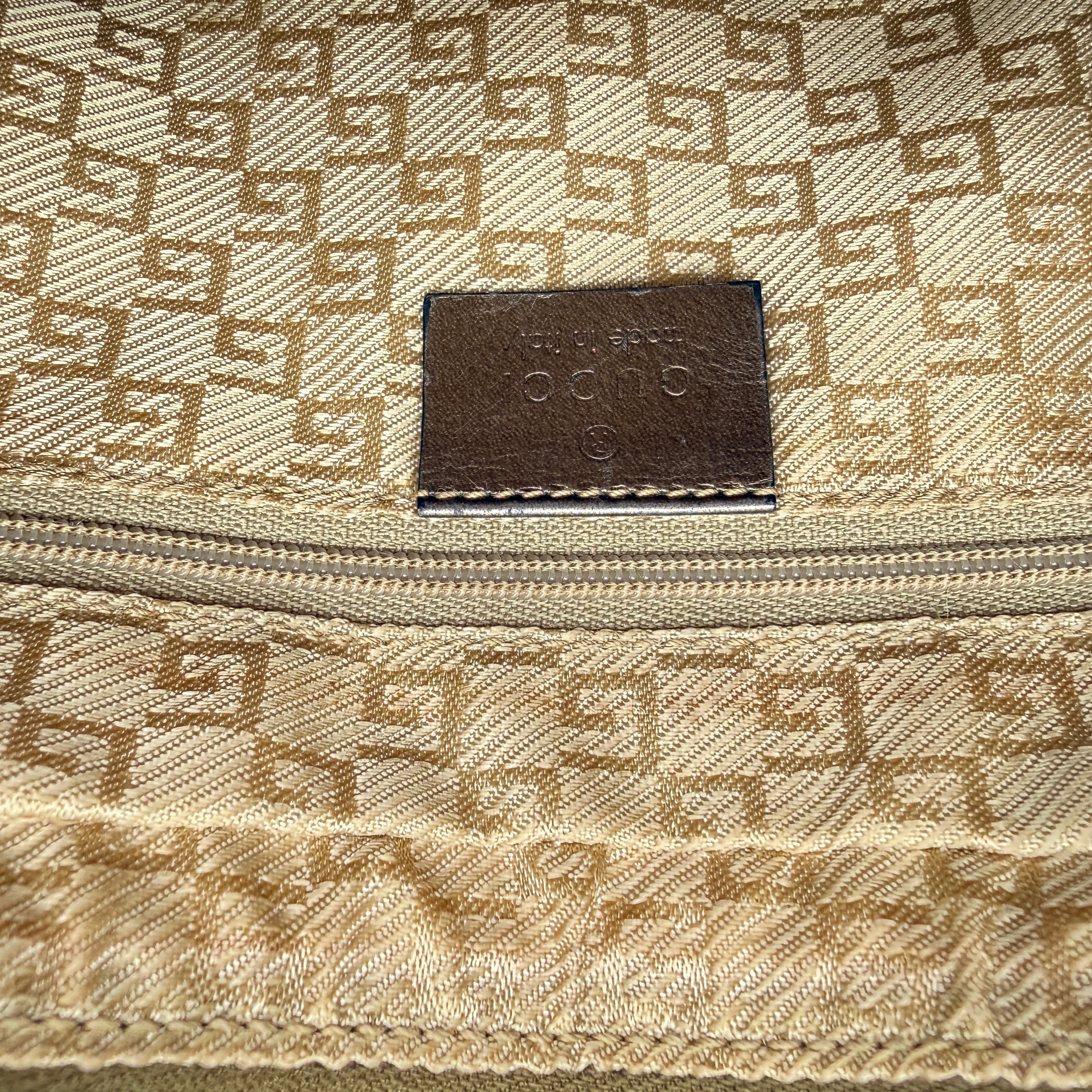 Gucci | Metallic Canvas Half-Moon Hobo Bag | Web Strap | Silver-Tone Hardware